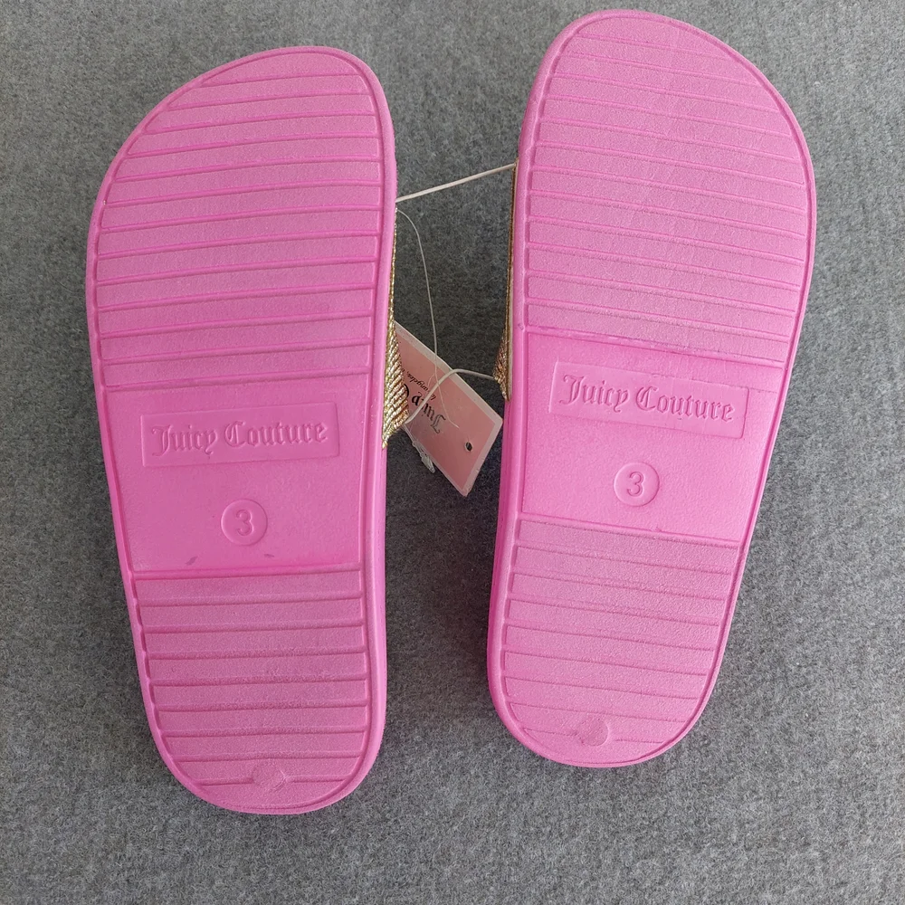 Juicy Couture Rosemead Rainbow Rhinestone Slides - NWT Size 3 / Fits Women’s 5